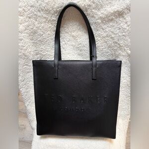NEW Ted Baker London The ICON Black Medium Faux Leather Tote Bag